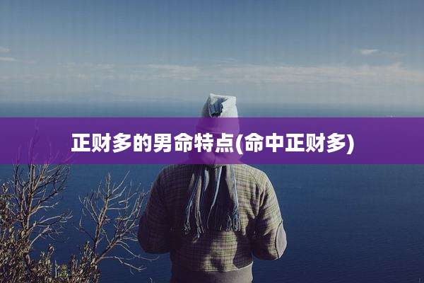 正财多的男命特点(命中正财多)