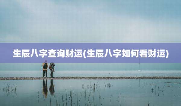 生辰八字查询财运(生辰八字如何看财运)