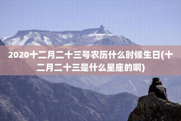 2020十二月二十三号农历什么时候生日(十二月二十三是什么星座的啊)