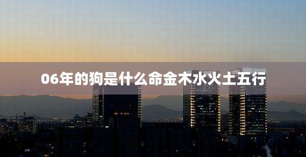 06年的狗是什么命金木水火土五行