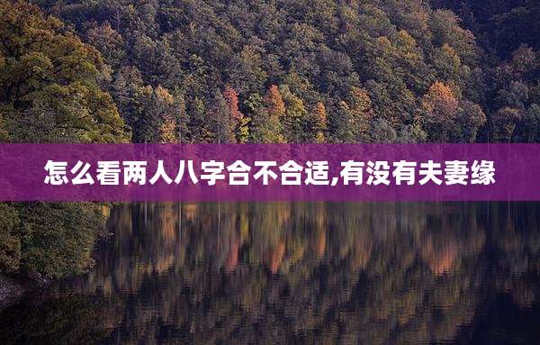 怎么看两人八字合不合适,有没有夫妻缘