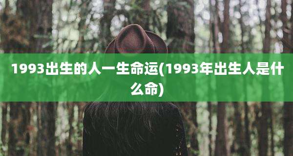 1993出生的人一生命运(1993年出生人是什么命)