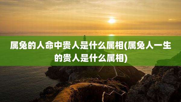 属兔的人命中贵人是什么属相(属兔人一生的贵人是什么属相)