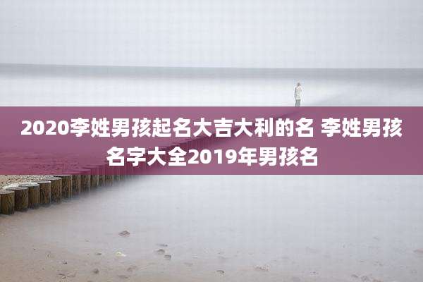 2020李姓男孩起名大吉大利的名 李姓男孩名字大全2019年男孩名