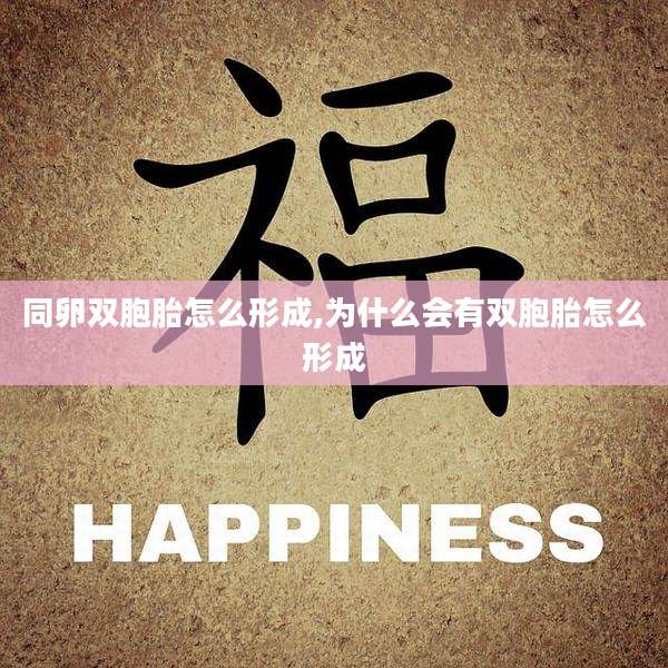 同卵双胞胎怎么形成,为什么会有双胞胎怎么形成