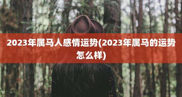 2023年属马人感情运势(2023年属马的运势怎么样)