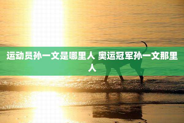 运动员孙一文是哪里人 奥运冠军孙一文那里人