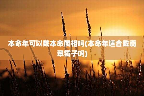 本命年可以戴本命属相吗(本命年适合戴翡翠镯子吗)