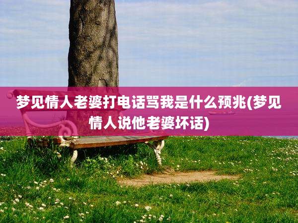 梦见情人老婆打电话骂我是什么预兆(梦见情人说他老婆坏话)