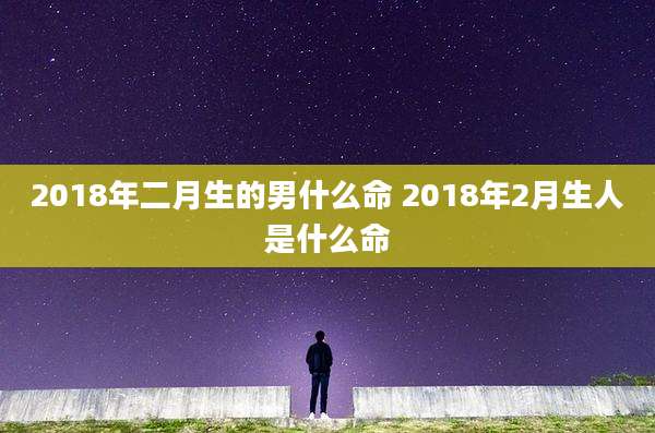 2018年二月生的男什么命 2018年2月生人是什么命