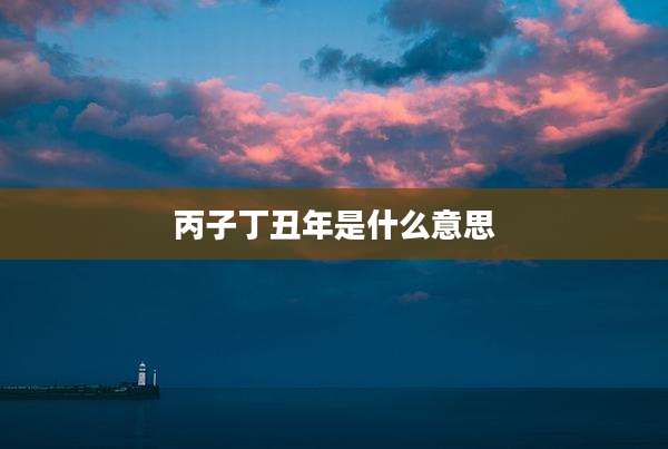 丙子丁丑年是什么意思