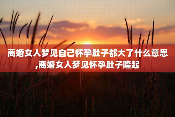 离婚女人梦见自己怀孕肚子都大了什么意思,离婚女人梦见怀孕肚子隆起