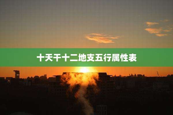 十天干十二地支五行属性表
