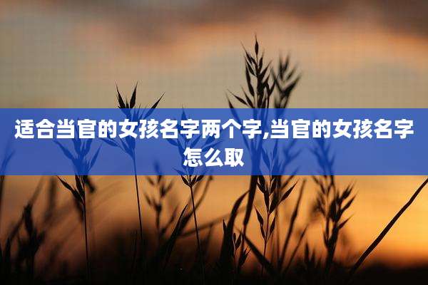适合当官的女孩名字两个字,当官的女孩名字怎么取