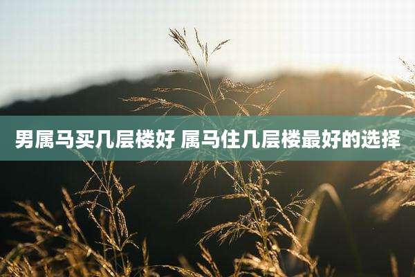 男属马买几层楼好 属马住几层楼最好的选择