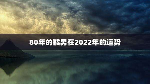 80年的猴男在2022年的运势
