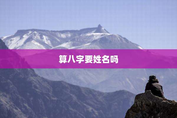 算八字要姓名吗