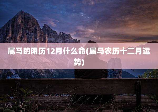 属马的阴历12月什么命(属马农历十二月运势)