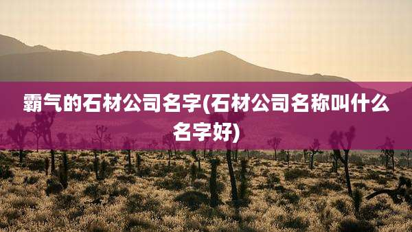 霸气的石材公司名字(石材公司名称叫什么名字好)