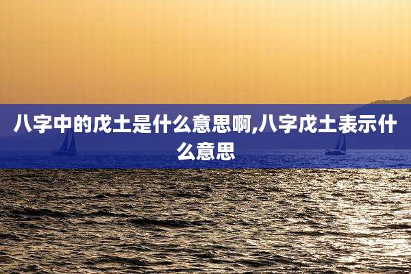 八字中的戊土是什么意思啊,八字戊土表示什么意思