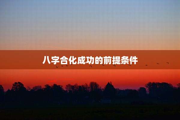八字合化成功的前提条件