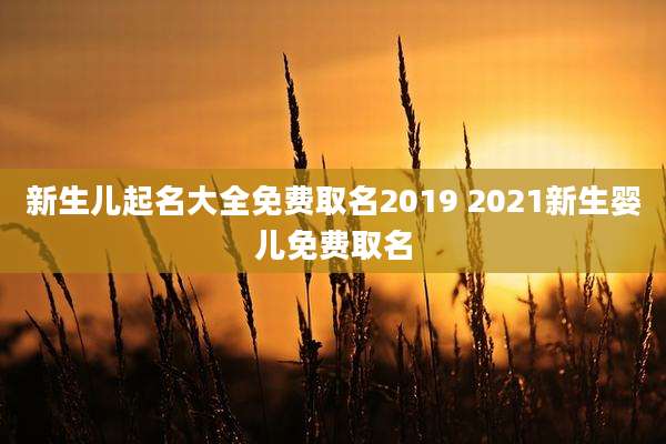 新生儿起名大全免费取名2019 2021新生婴儿免费取名