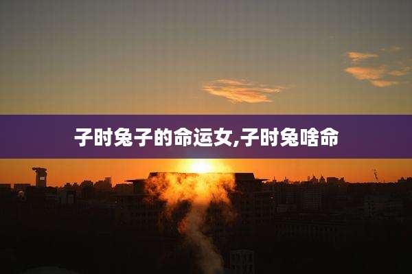 子时兔子的命运女,子时兔啥命