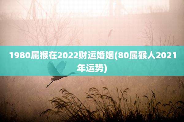 1980属猴在2022财运婚姻(80属猴人2021年运势)