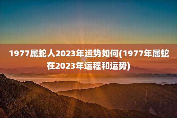 1977属蛇人2023年运势如何(1977年属蛇在2023年运程和运势)