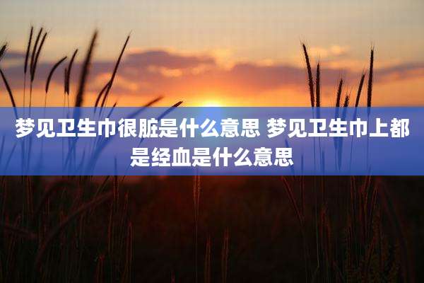 梦见卫生巾很脏是什么意思 梦见卫生巾上都是经血是什么意思