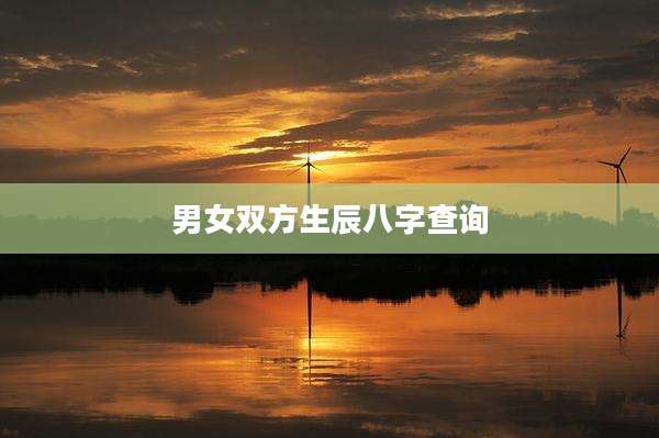 男女双方生辰八字查询