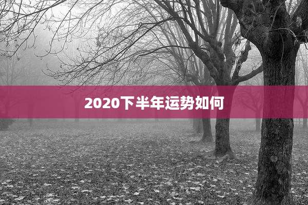 2020下半年运势如何