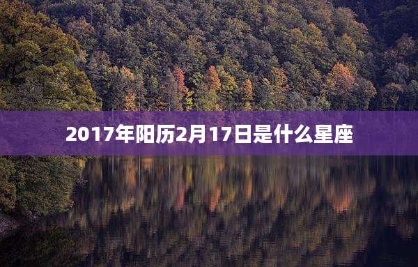 2017年阳历2月17日是什么星座