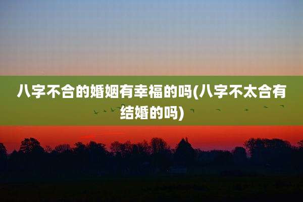 八字不合的婚姻有幸福的吗(八字不太合有结婚的吗)