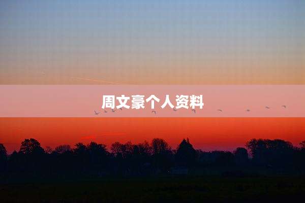 周文豪个人资料