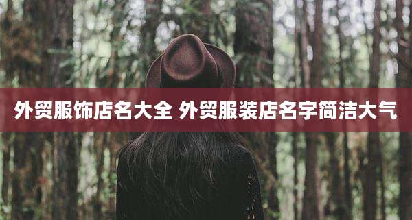 外贸服饰店名大全 外贸服装店名字简洁大气