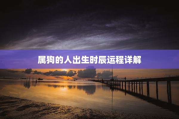 属狗的人出生时辰运程详解