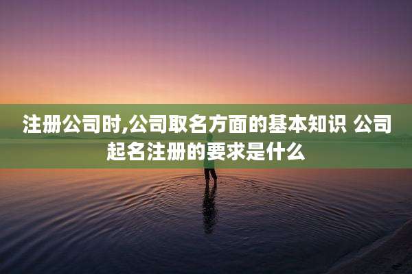 注册公司时,公司取名方面的基本知识 公司起名注册的要求是什么