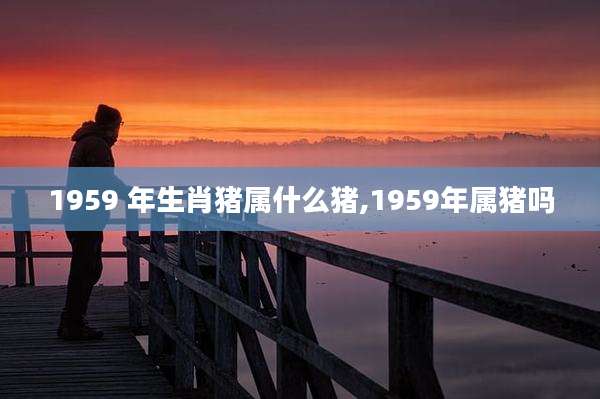 1959 年生肖猪属什么猪,1959年属猪吗