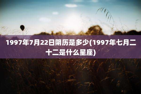 1997年7月22日阴历是多少(1997年七月二十二是什么星座)