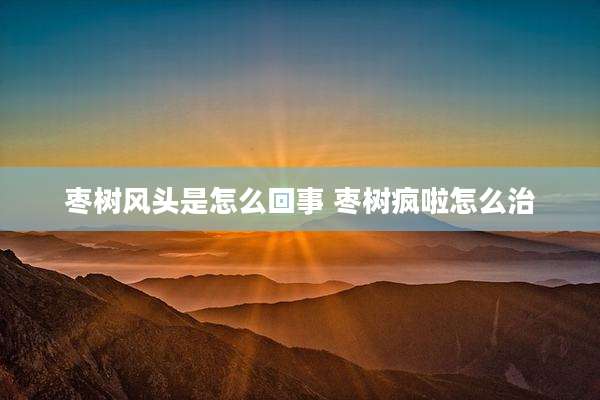 枣树风头是怎么回事 枣树疯啦怎么治