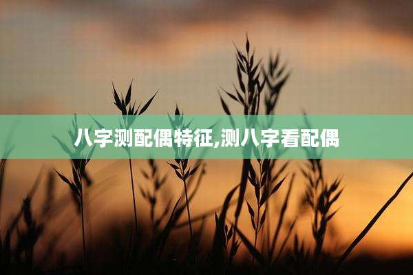 八字测配偶特征,测八字看配偶