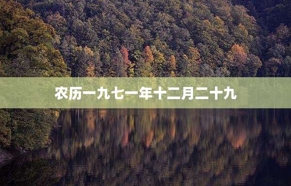 农历一九七一年十二月二十九