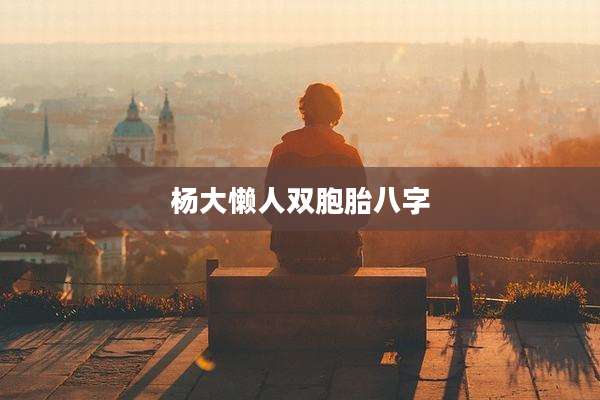 杨大懒人双胞胎八字