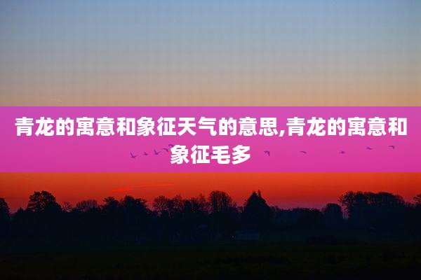 青龙的寓意和象征天气的意思,青龙的寓意和象征毛多