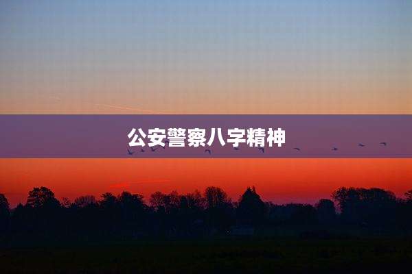 公安警察八字精神