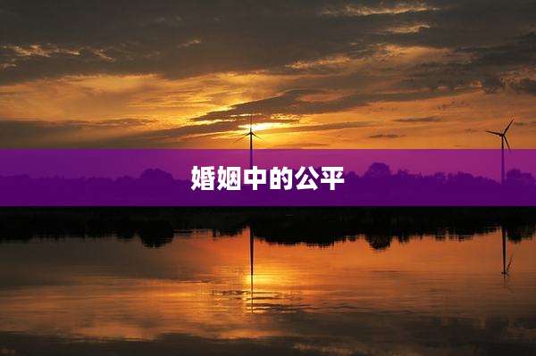 婚姻中的公平
