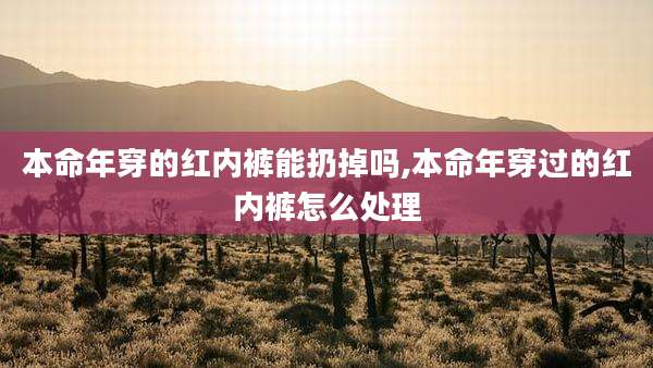 本命年穿的红内裤能扔掉吗,本命年穿过的红内裤怎么处理