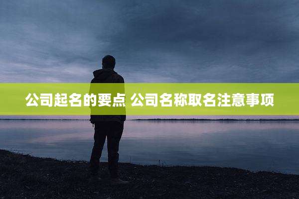 公司起名的要点 公司名称取名注意事项