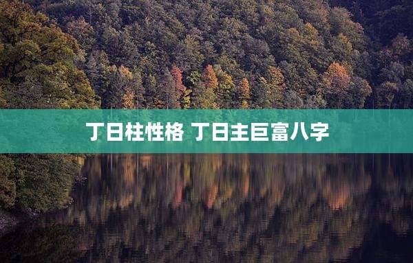 丁日柱性格 丁日主巨富八字
